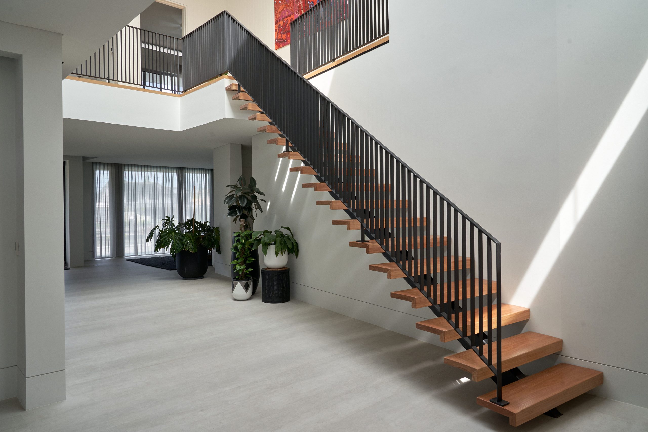 Lachlan Ave Sylvania Steel Handrail Timber Tread Staircase